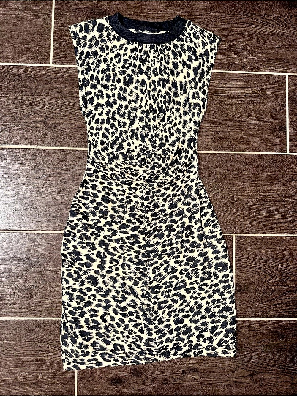 Daily Practice Leopard Animal Print Dress in Brown & Black Sz-XXS NWT